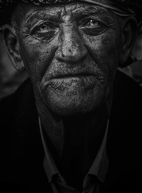 Grayscale Photography Man Wearing Dress Old Man Portrait Person