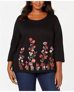 Lyst Scott Plus Size Embroidered Top Created For Macy 39 S In Black