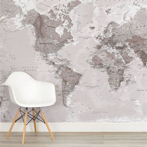 Our World Map Wallpaper Helps Create An Amazing World Map Mural In Any