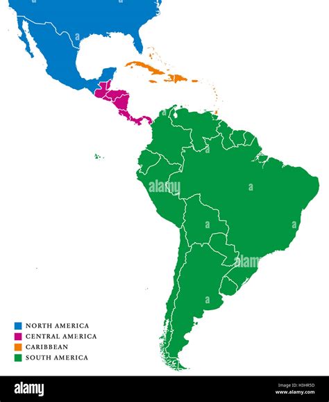 Del Norte Y America Del Sur Mapa Ilustracion Color Y Cuadricula Images