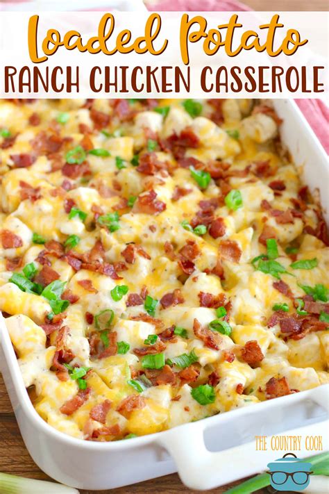 My chicken bacon ranch casserole is a hit with kids and adults. Loaded Potato Ranch Chicken Casserole - The Country Cook