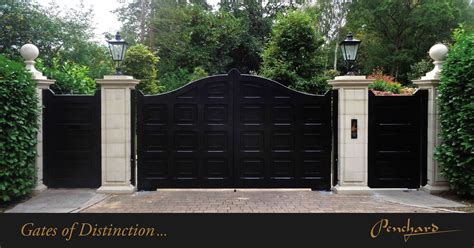 Bespoke Made Black Gates With Panelling Detail Entrance Gates Design