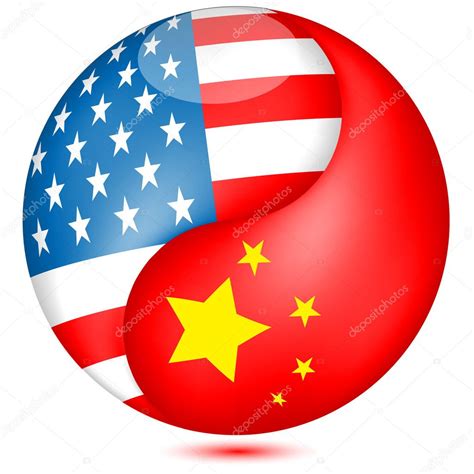 American And Chinese Flag In The Globevector — Stock Vector © Aratum