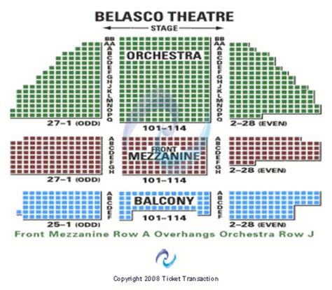 Belasco Theater Seating View Elcho Table