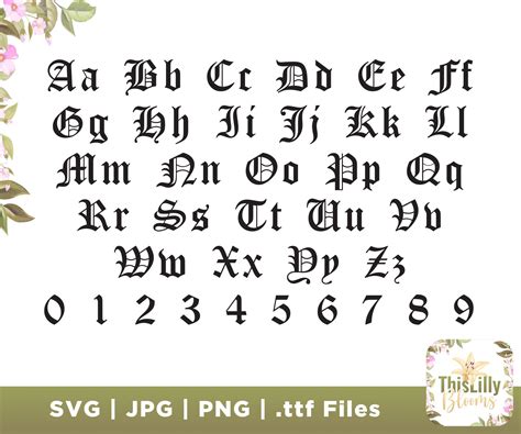 Old English Lettering Clipart