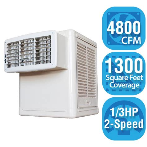 Hessaire 4800 Cfm 2 Speed Window Evaporative Cooler For 1300 Sq Ft