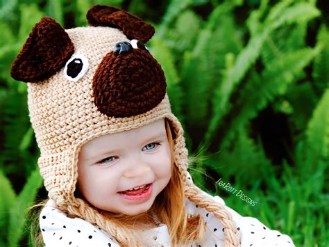 The Pugfect Pug Puppy Dog Hat Pdf Crochet Pattern