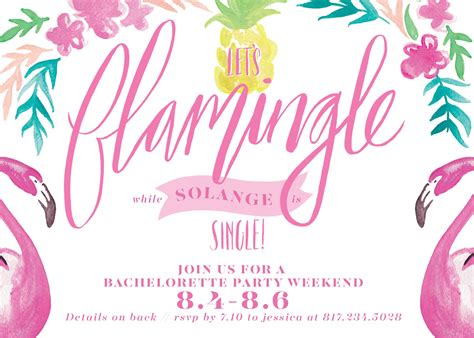 Printable Bachelorette Party Invitation Lets Flamingle