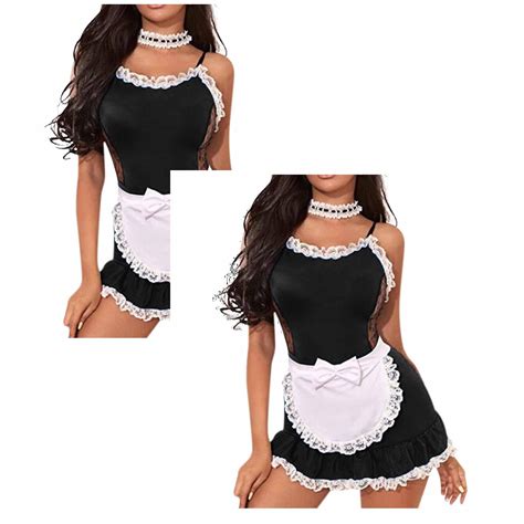 Lingerie Outfits Frisky French Maid Costume For Women Garter Lingerie