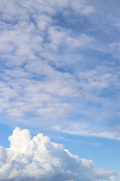 White Thick Clouds And Blue Sky Background Stock Image Image Of Copy