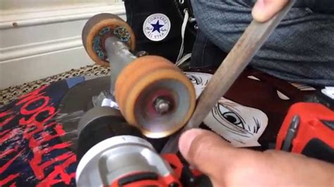 Then gently pry the wheel down to twist the bearing out. How to Remove Flat Spots from Skateboard Wheels - YouTube
