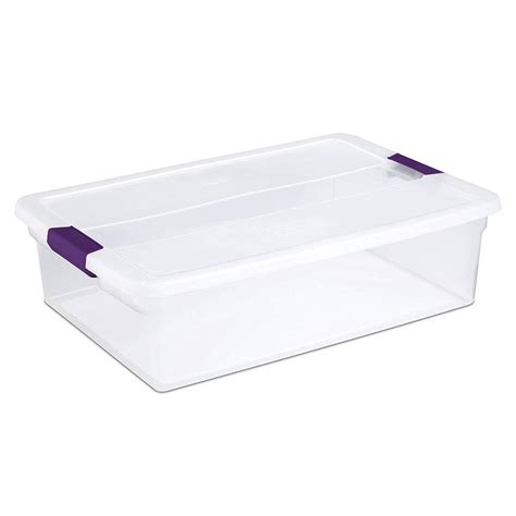 sterilite clearview latch box 1755 32 qt plastic storage container clear 2 pack