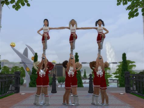 The Sims Resource Child Cheerleading Pyramid V2 Sims 4 Cc Kids