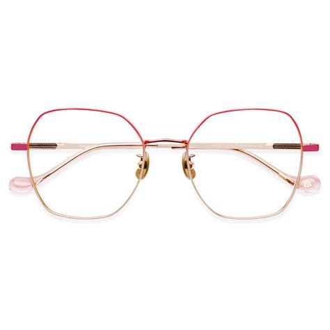 U9531 Square Red Eyeglasses Frames Leoptique