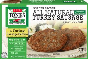 All Natural Golden Brown Turkey Sausage Patties Products Jones
