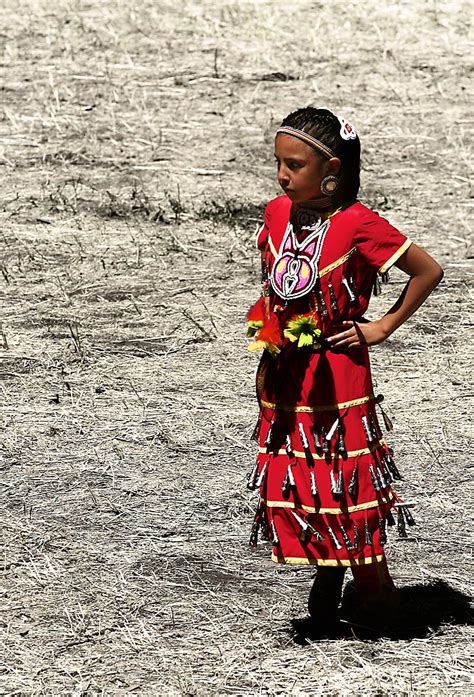 A Native American Girl In A Traditional Clothing During The Annual Powwow Event In Palo Alto
