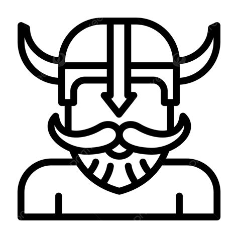 Viking Line Icon Vector Viking Icon Axe Barbarian Png And Vector