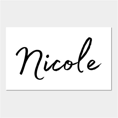 Nicole Name Calligraphy By Word Minimalism Art Prints Print Art