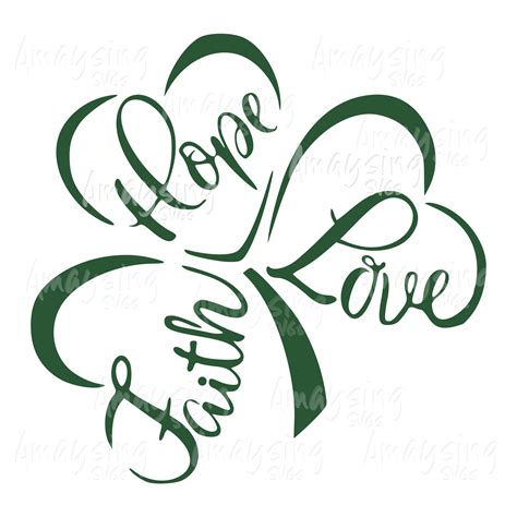 Faith Hope Love Shamrock Svg St Patricks Day Faith Hope Love Etsy Canada