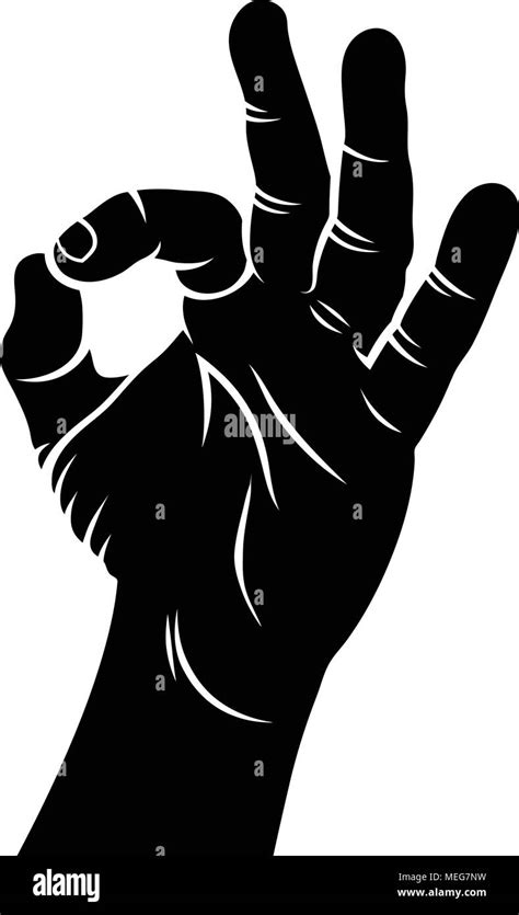Ok Hand Sign Hand Drawn Sketch Vector Illustration A Hand Showing