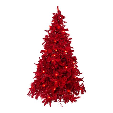 65′ Prelit Ruby Red Christmas Tree With Small And Large Lights 60″ Dia