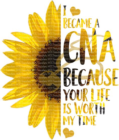 Use our free cna exams to help you if you are preparing to become a certified nurse's assistant or cna, you may be wondering how to. CNA SUNFLOWER (SUBLIMATION) - MJCTransfers