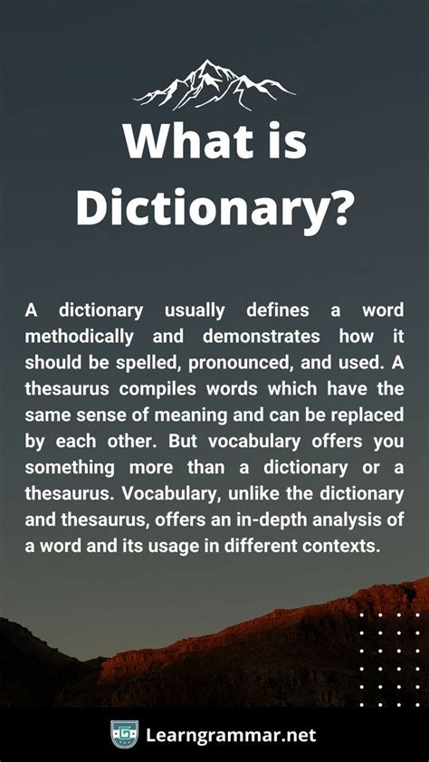What Is Dictionary In 2022 Vocabulary Complete English Grammar
