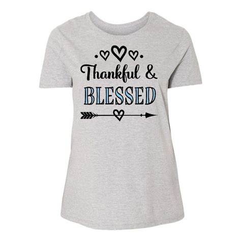 Inktastic Thankful And Blessed Womens Plus Size T Shirt Walmart