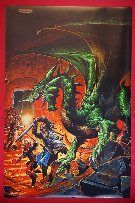 Dungeons And Dragons Deadly Encounter Green Dragon Dandd Picture Poster