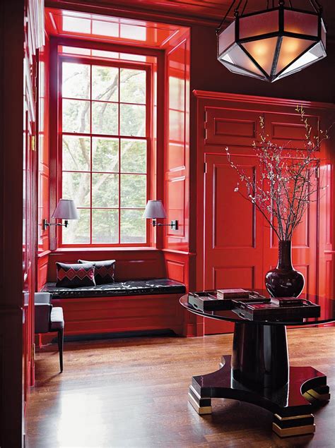 Red Lacquered Walls Red Interior Design Red Design Interior Spaces