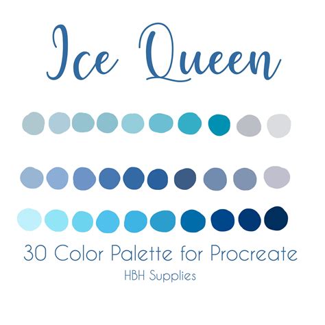 Ice Queen Palette Procreate Palette Ipad Procreate Instant Download