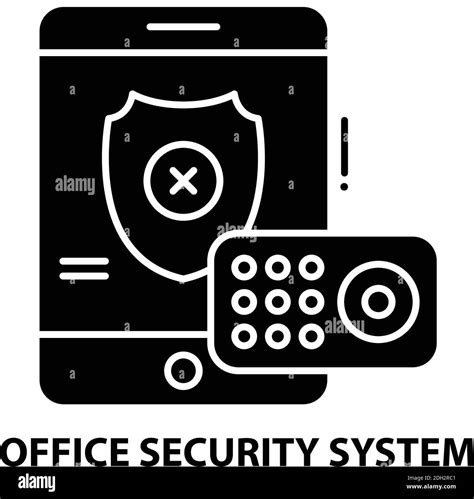 Office Security System Icon Black Vector Sign With Editable Strokes