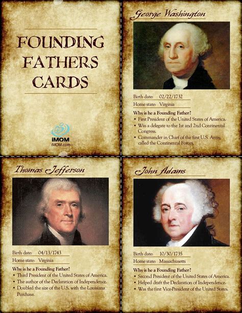 Founding Father Cards Imom