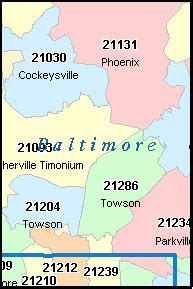 Baltimore County Maryland Digital Zip Code Map