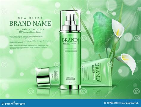 Organic Cosmetics Skin Care Products Realistic Advertisement Poster