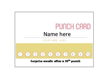business punch card template free professional template inspiration