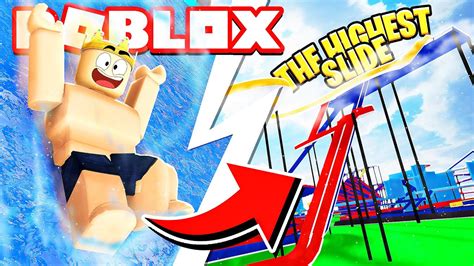 RIDING The HIGHEST WATER SLIDE In ROBLOX YouTube