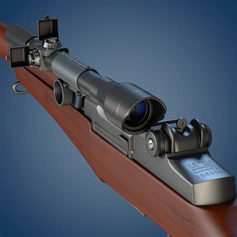 M1 Garand Rifle With Scope And Bayonet 3d Model 70 C4d Fbx Obj