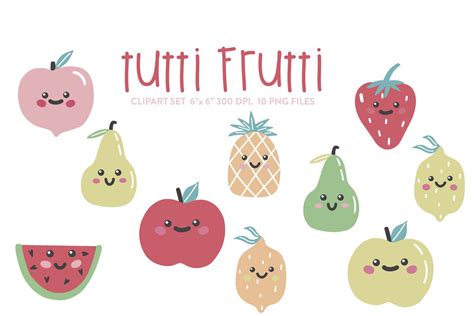 Tutti Frutti Clipart Fruits Digital Graphic By Nina Prints · Creative