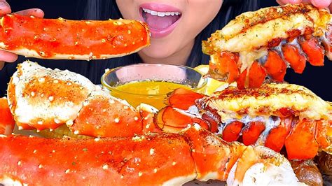 Asmr Giant King Crab Seafood Boil Compilation No Talking Mukbang Eating Sounds Asmr Phan Youtube