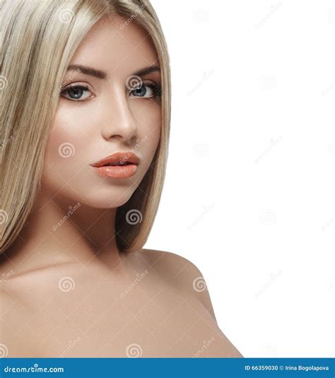 Beautiful Woman Blond Portrait Face Studio Stock Photo Image Of