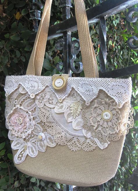 Upcycled Shabby Chic Purse Collaged With Handmade Antique Etsy