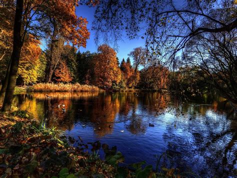 Beautiful Lake In Autumn Hd Desktop Wallpaper Widescreen