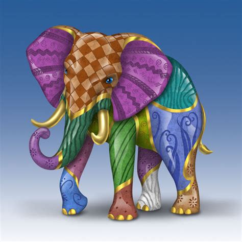 Triumphant Tapestry Keith Mallet Elephant Figurine Bradford Exchange