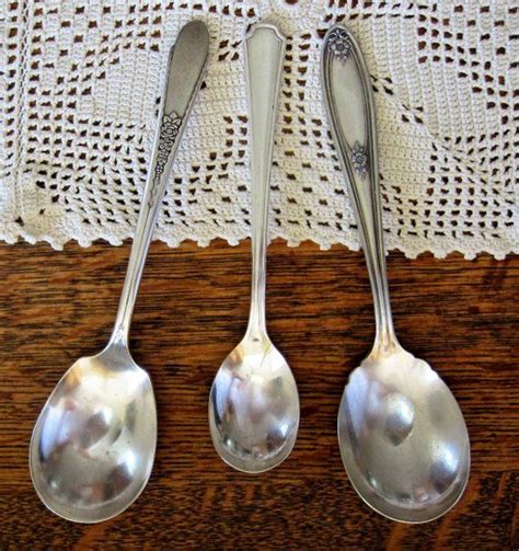 3 Old Silverplate Spoons ~ Reuse Altered Art Vintage ~ Wm Rogers