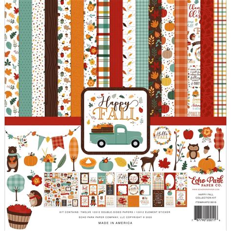 Echo Park 12x12 Collection Kit Happy Fall 13 Sheets