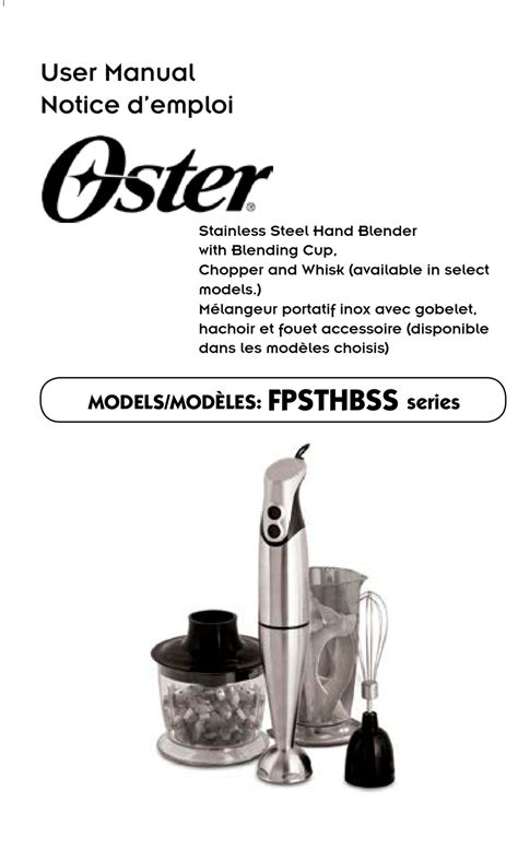 Oster Fpsthbss Series User Manual Pdf Download Manualslib