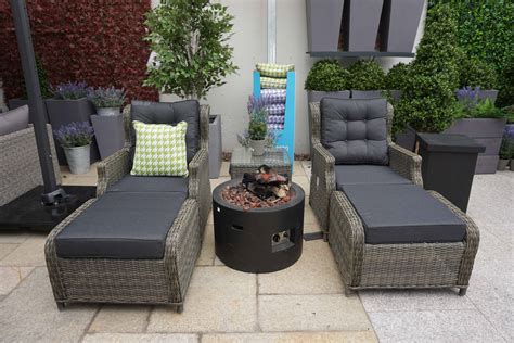 I will be lounging by the campfire in this very comfortable chair with adjustable, detachable pillow!! Toscanne Reclining Chairs and Table Set Grey | Garden ...
