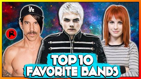 Top 10 Favorite Bands Of All Time 2017 Version Youtube