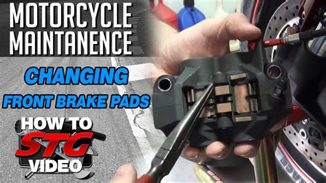 Just remove the two caliper mounting bolts and pull the caliper off the rotor. How to Change Front Motorcycle Brake Pads from ...